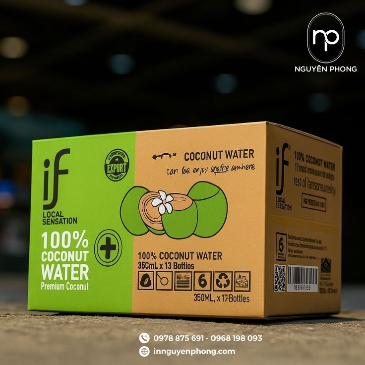 Mẫu thùng carton đựng dừa đặc biệt